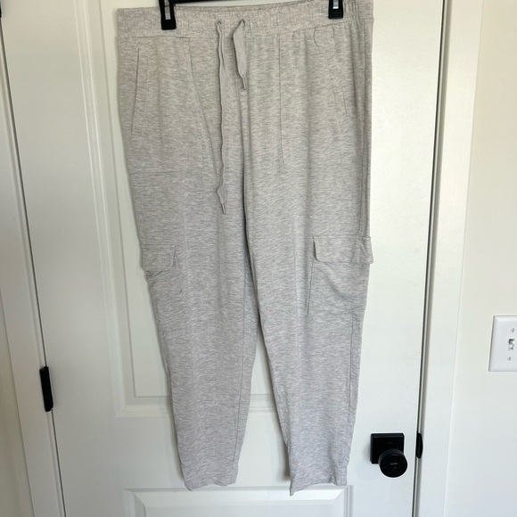Banana Republic Gray Terry Cargo Jogger Track Pants Large - Picture 2 of 4
